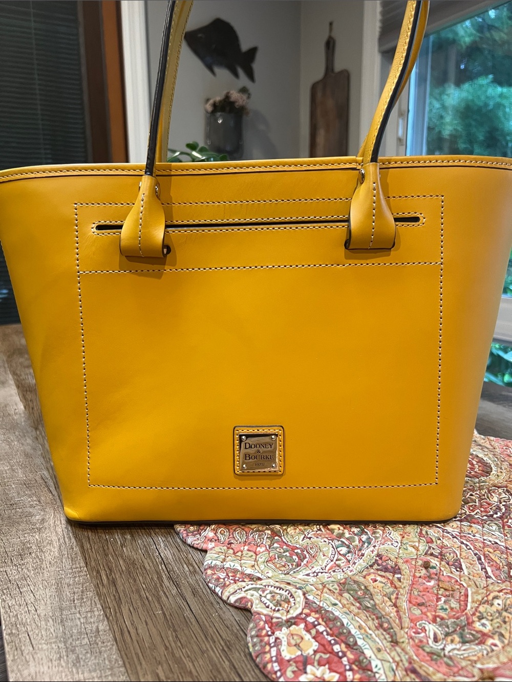 Dooney & Bourke Mustard Yellow Leather Tote